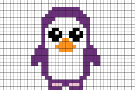 Пингвин рисование по клеткам