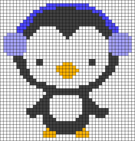 Рисунки по клеточкам пингвинчика