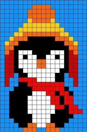 Пингвинчик по клеточкам