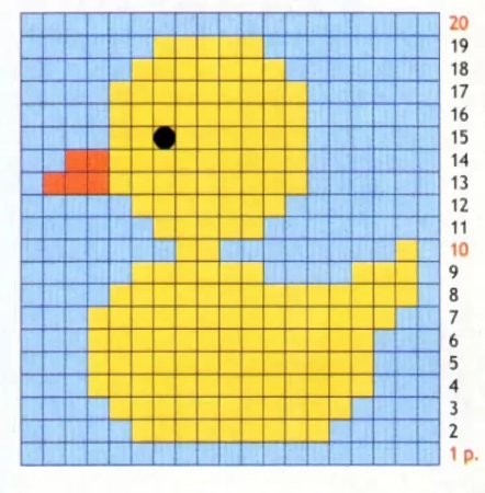 Желтые рисунки по клеточкам