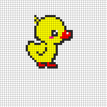 Рисование по клеточкам уточка