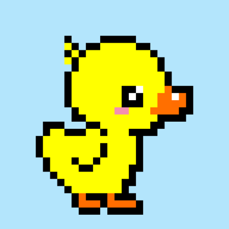 Уточка по клеточкам в тетради