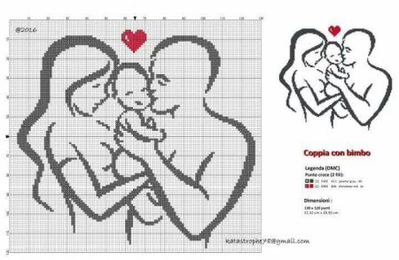 Схемы для вышивания крестом семья