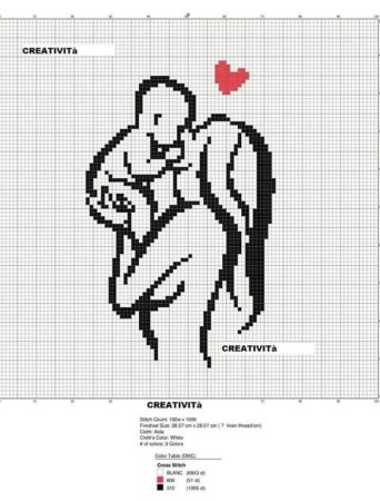 Схемы вышивки крестиком мать и дети