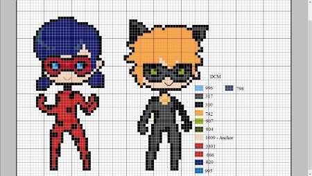 Леди баг и супер кот по клеточкам