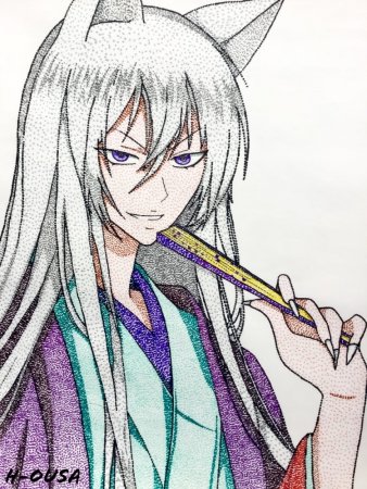 Томоэ Микаге чёрно-белый