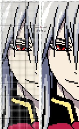 Аниме по клеточкам для вышивания