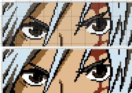 Рисунки по клеточкам аниме