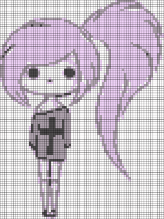 Рисунки по клеточкам девочки аниме