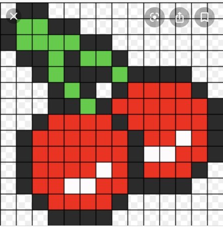 Еда по пикселям по клеточкам