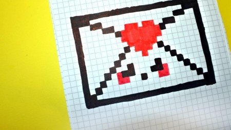 Кавайные рисунки по клеточкам