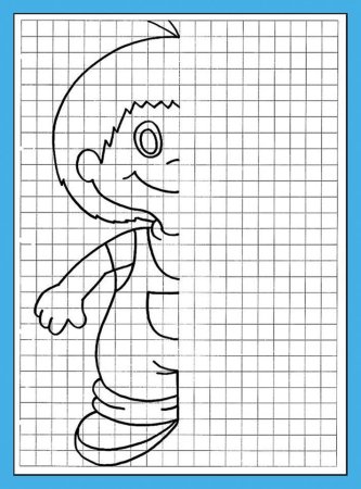 Дорисовать вторую половину по клеточкам