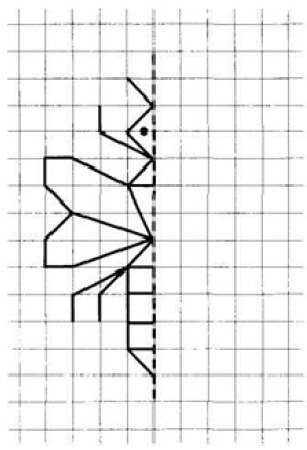 Дорисуй по клеточкам для детей 5-6 лет