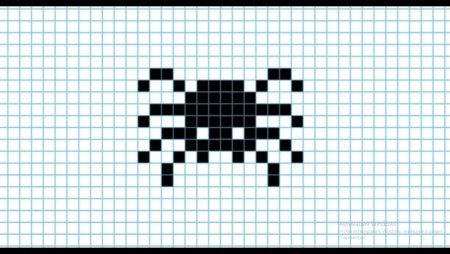 Рисунок по клеточкам черно белые легкие маленькие