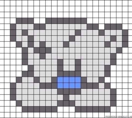 Рисование по клеточкам мишка