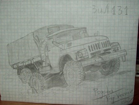 Рисунки в клеточку машины военные
