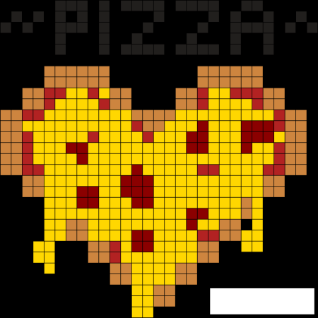 Рисунки по клеточкам лёгкие пицца