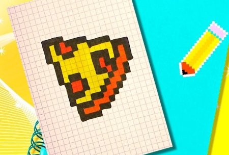 Рисование по клеточкам пицца