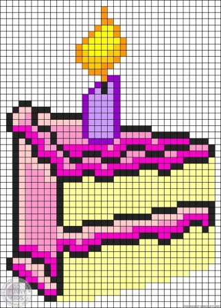 Рисунки по клеточкам тортик