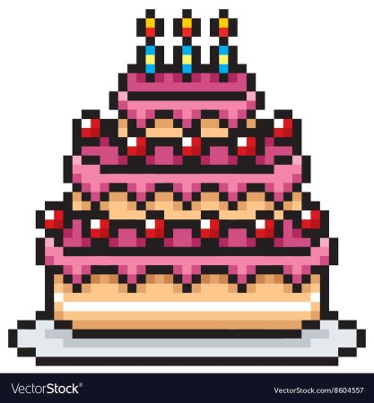 Рисунки по клеточкам тортик