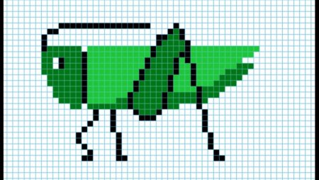 Насекомые по клеточкам в тетради