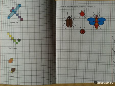 Рисование по клеточкам насекомые