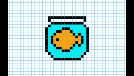 Рыба по клеточкам в тетради