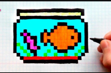 Рыбка по клеточкам