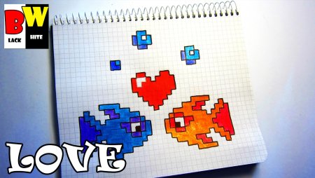 Рисование по клеточкам рыбка