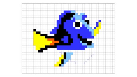 Рисование по клеточкам рыбка