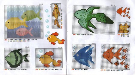 Вышивка крестом рыбки маленькие