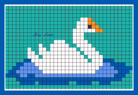 Рисунки по клеточкам птицы