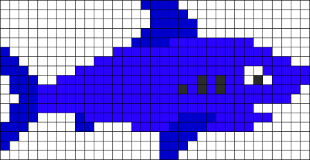 Рыба по клеточкам в тетради