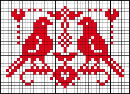 Русская народная вышивка в клетку