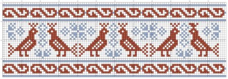 Зооморфный орнамент крестиком