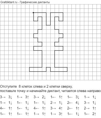 Рисуем по клеточкам графические диктанты сложные