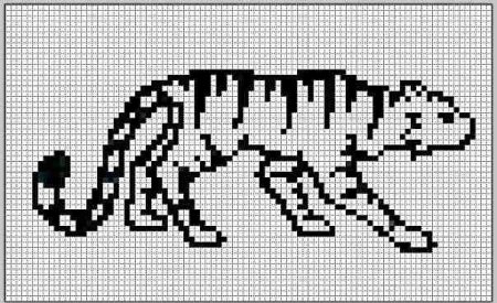 Рисунок тигра по клеточкам