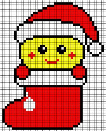Рисунки по клеточкам новогодние