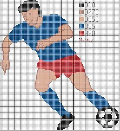 Вышивка крестом футбол схемы