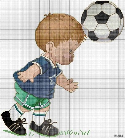 Вышивка крестом футбол для детей