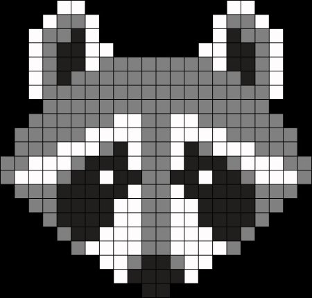 Енот пиксель арт