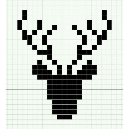 Рисунки по клеточкам олень