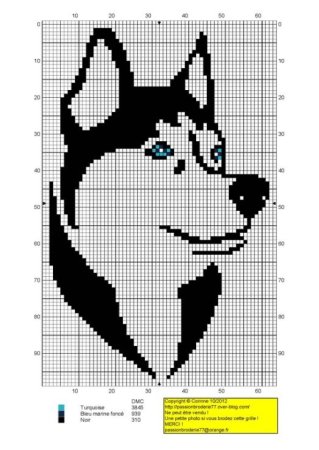 Рисование по клеточкам волк