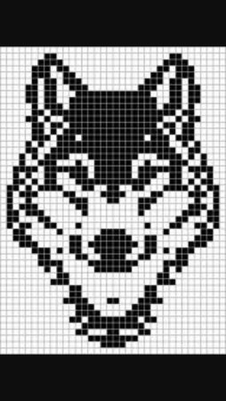 Чёрно белый рисунок по клеточком