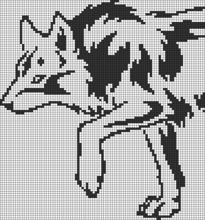 Схемы вышивки крестом монохром волки