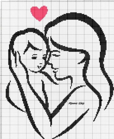 Вышивка крестиком ко Дню матери