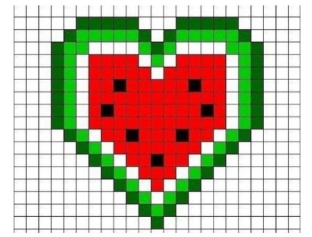 Сердечко в клеточку в тетради