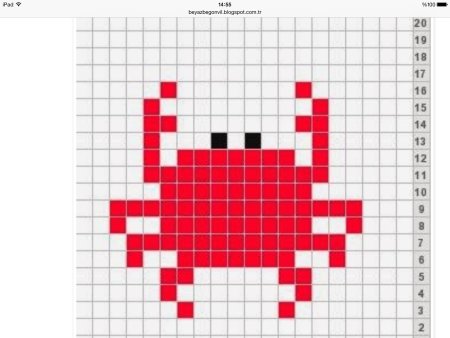 Рисунки по клеточкам краб