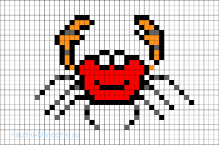 Краб пиксель арт