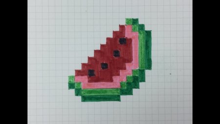 Рисование по клеточкам Арбуз